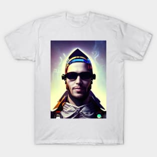 Portrait of a futuristic man with glasses. T-Shirt